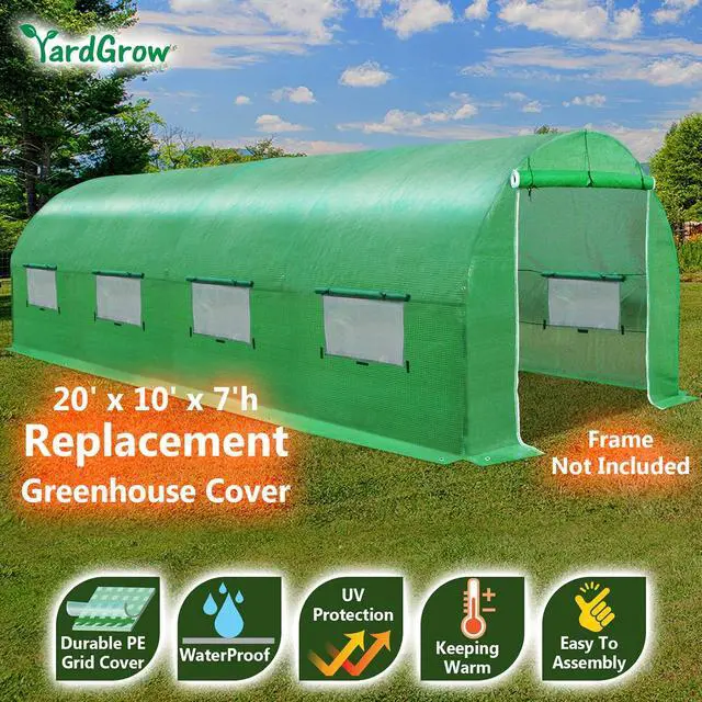Alt view image 2 of 7 - YardGrow Greenhouse Replacement Cover Larger Walk in Outdoor Plant Gardening Greenhouse, Cover ONLY, Frame Does NOT Included (20x10x7 FT)