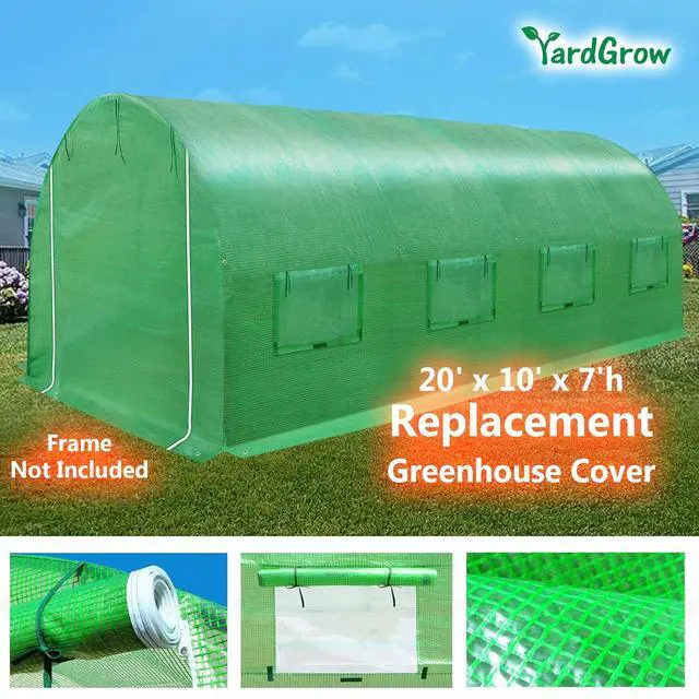 Alt view image 3 of 7 - YardGrow Greenhouse Replacement Cover Larger Walk in Outdoor Plant Gardening Greenhouse, Cover ONLY, Frame Does NOT Included (20x10x7 FT)