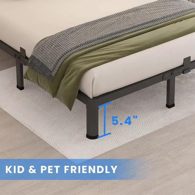 Alt view image 5 of 7 - MAF 7 Inch King Metal Platform Bed Frame with Round Corner Legs | Mattress Slide Stopper, 3000 LBS Heavy Duty Steel Slats Support, Noise Free, No Box Spring Needed, Easy Assembly, Anti-Slip