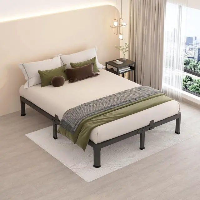 Alt view image 6 of 7 - MAF 7 Inch King Metal Platform Bed Frame with Round Corner Legs | Mattress Slide Stopper, 3000 LBS Heavy Duty Steel Slats Support, Noise Free, No Box Spring Needed, Easy Assembly, Anti-Slip