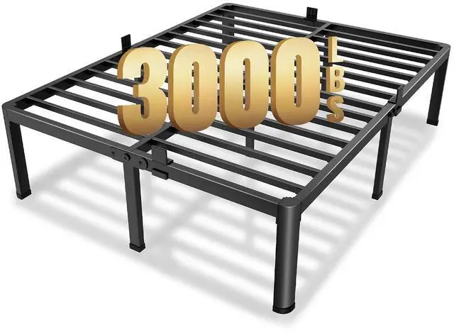 Main image of MAF 12 Inch Queen Metal Platform Bed Frame with Round Corner Legs | Mattress Baffle, 3000 LBS Heavy Duty Steel Slat Support, Noise Free, No Box Spring Needed, Easy Assembly, 10.4" Storage Space