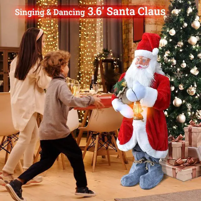 Alt view image 2 of 7 - YardGrow 3.6FT Christmas Animated Singing & Dancing Santa Life Size Santa Claus Xmas Decoration