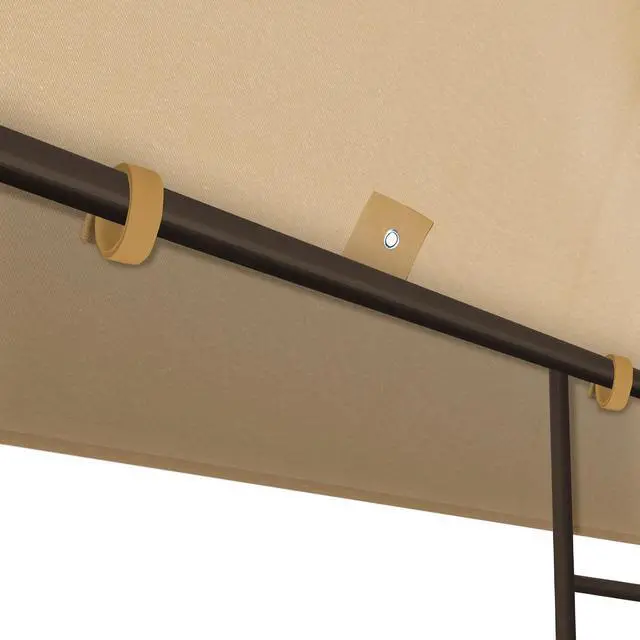 Alt view image 5 of 7 - YardGrow 10x10 FT Gazebo Replacement Canopy Top Cover 2-Tiered Upgraded Patio Sunshade UV Protection, Canopy Cover ONLY (Beige)