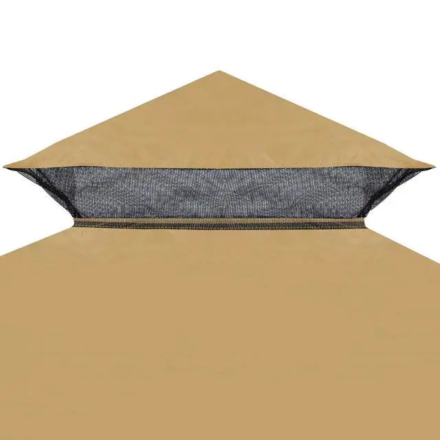 Alt view image 7 of 7 - YardGrow 10x10 FT Gazebo Replacement Canopy Top Cover 2-Tiered Upgraded Patio Sunshade UV Protection, Canopy Cover ONLY (Beige)