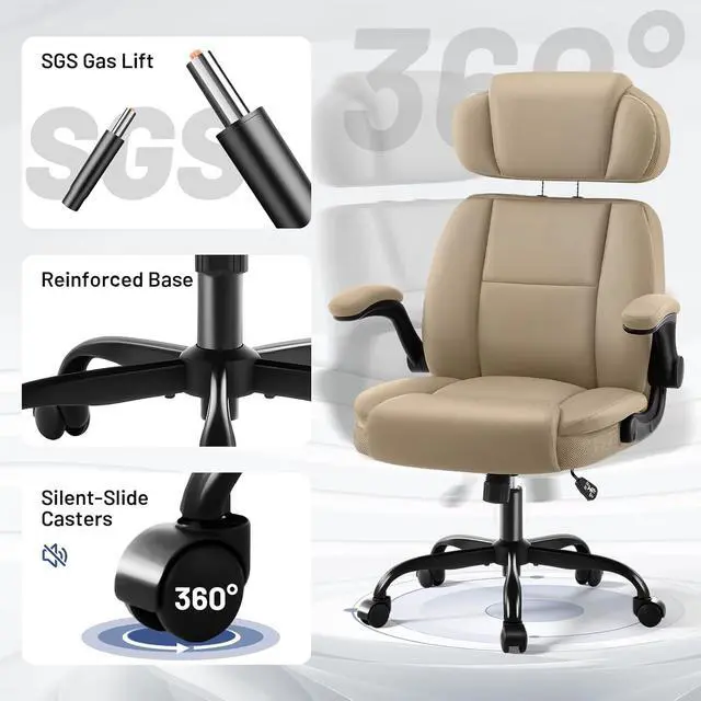 Alt view image 6 of 7 - AreShark Ergonomic Office Chair with Adjustable Headrest