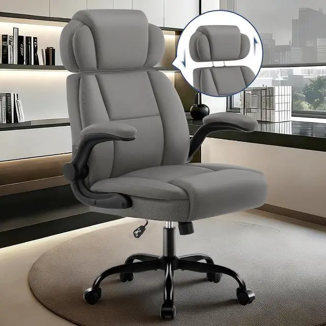 Alt view image 7 of 7 - AreShark Ergonomic Office Chair with Adjustable Headrest