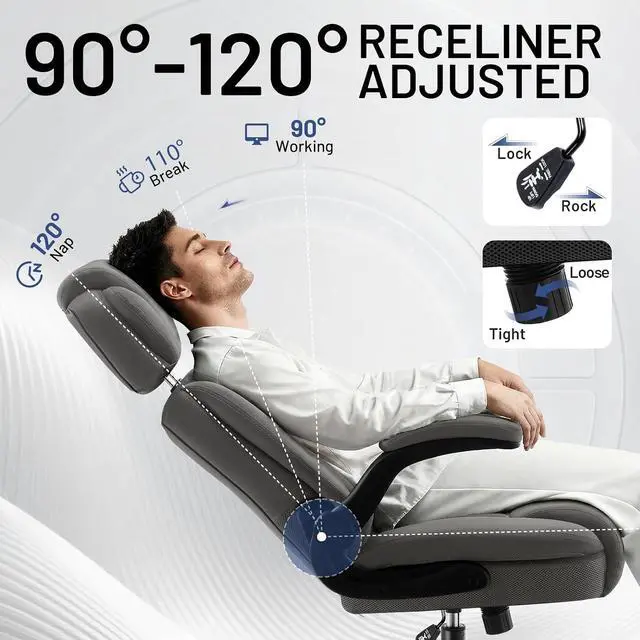 Alt view image 3 of 7 - AreShark Ergonomic Office Chair with Adjustable Headrest