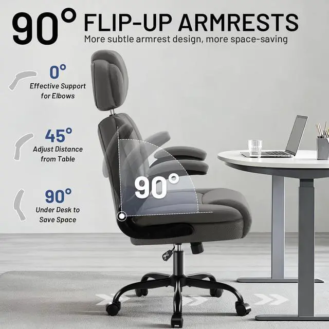 Alt view image 5 of 7 - AreShark Ergonomic Office Chair with Adjustable Headrest