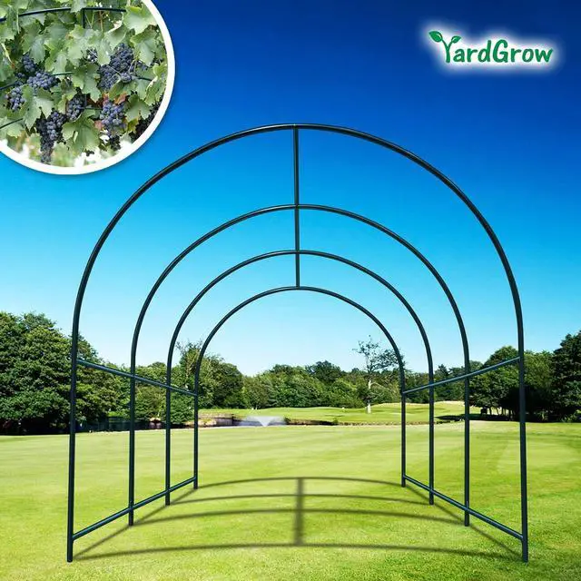 Alt view image 2 of 7 - YardGrow Large Garden Support Arch Frame Climbing Plant Arch Arbor for Various Climbing Plant Roses Vines Birthday Wedding Party Decoration Pergola (9.8 x 7 x 7.2ft)
