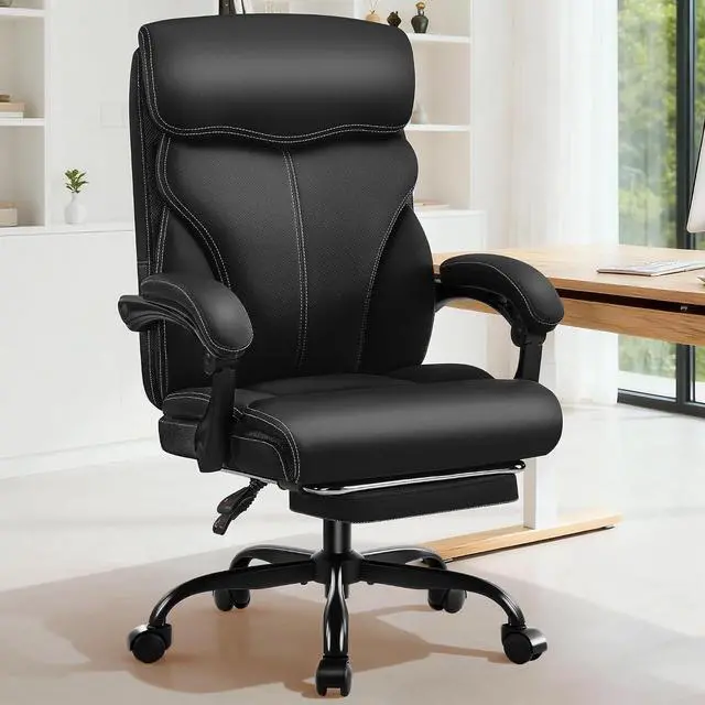 Main image of AreShark Office Chair - Ergonomic Comfortable High Back Computer Desk Chair with Foot Rest - Executive Breathable Swivel Rolling Reclining Leather Chair with Lumbar Support for Home Gaming Relaxing