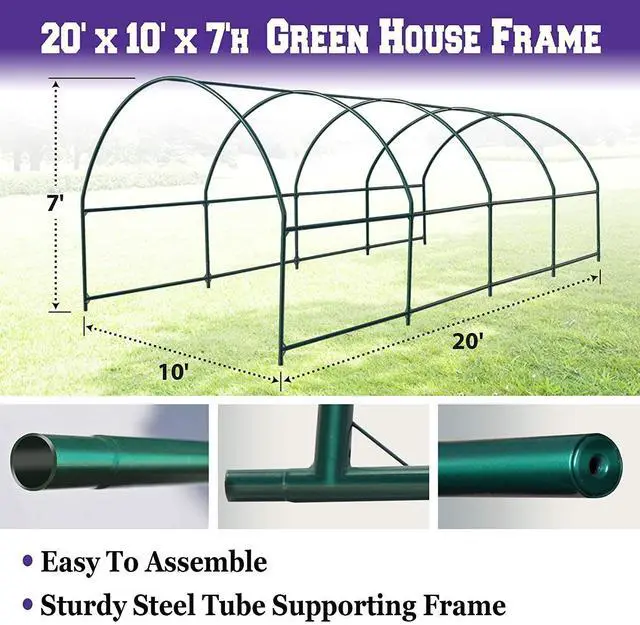 Alt view image 4 of 7 - YardGrow Greenhouse Frames for Larger Hot Garden House Support Arch Frame Climbing Plants/Flowers/Vegetables (20'x10'x7')