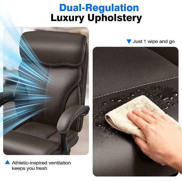 Alt view image 7 of 7 - AreShark Office Chair - Ergonomic Comfortable High Back Computer Desk Chair with Foot Rest - Executive Breathable Swivel Rolling Reclining Leather Chair with Lumbar Support for Home Gaming Relaxing