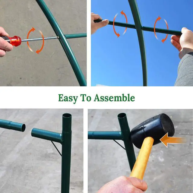 Alt view image 6 of 6 - YardGrow Greenhouse Frames for Larger Hot Garden House Support Arch Frame Climbing Plants/Flowers/Vegetables Outdoor (12x7x7 FT)