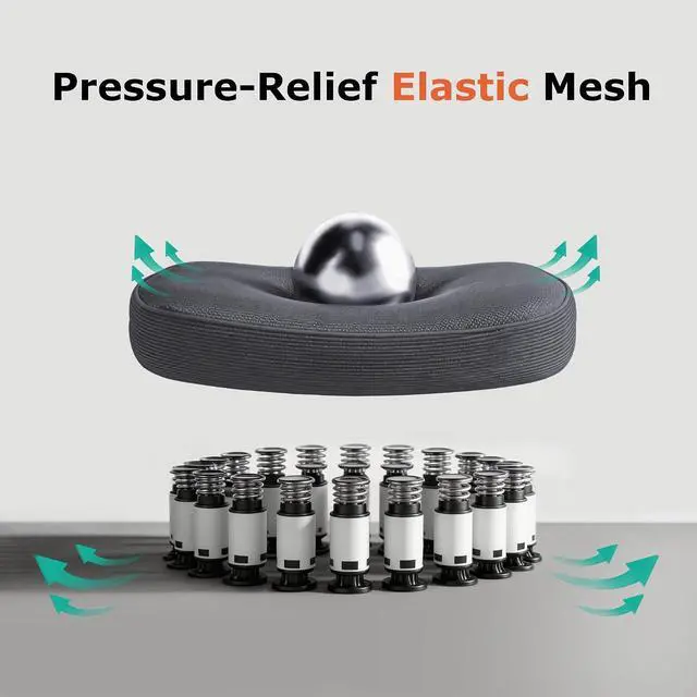 Alt view image 6 of 7 - AreShark Office Chair Ergonomic Desk Chairs with Adjustable Lumbar Support& Headrest Hanger, High Back Breathable Mesh Chair with Wheels, Rolling Swivel Comfy Task Computer Chair for Home Work Gaming