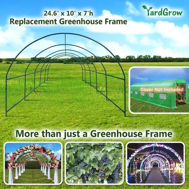Alt view image 3 of 7 - YardGrow Greenhouse Frames for Larger Hot Garden House Support Arch Frame Climbing Plants/Flowers/Vegetables Outdoor (24.6x10x7 FT)