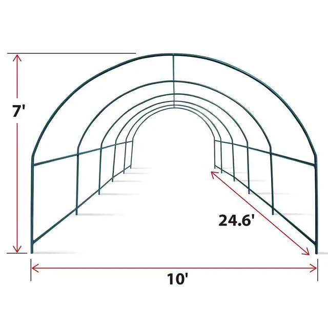 Alt view image 4 of 7 - YardGrow Greenhouse Frames for Larger Hot Garden House Support Arch Frame Climbing Plants/Flowers/Vegetables Outdoor (24.6x10x7 FT)