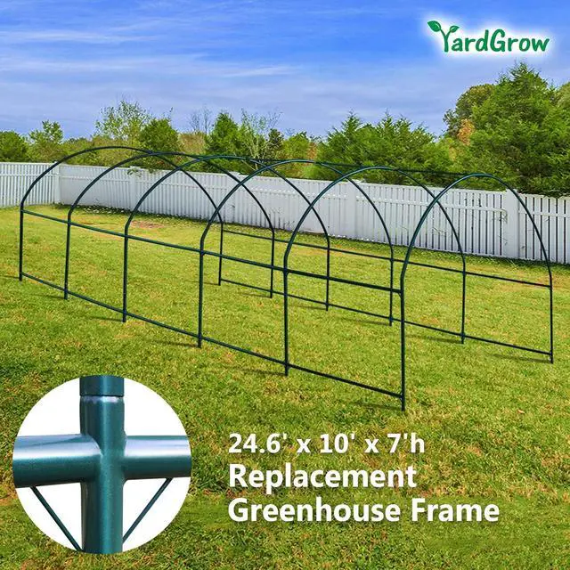Alt view image 2 of 7 - YardGrow Greenhouse Frames for Larger Hot Garden House Support Arch Frame Climbing Plants/Flowers/Vegetables Outdoor (24.6x10x7 FT)