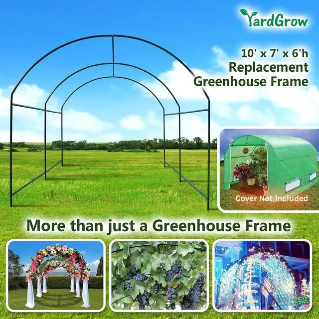 Alt view image 2 of 4 - YardGrow Greenhouse Frames for Larger Hot Garden House Support Arch Frame Climbing Plants/Flowers/Vegetables Outdoor (10x7x6 FT)