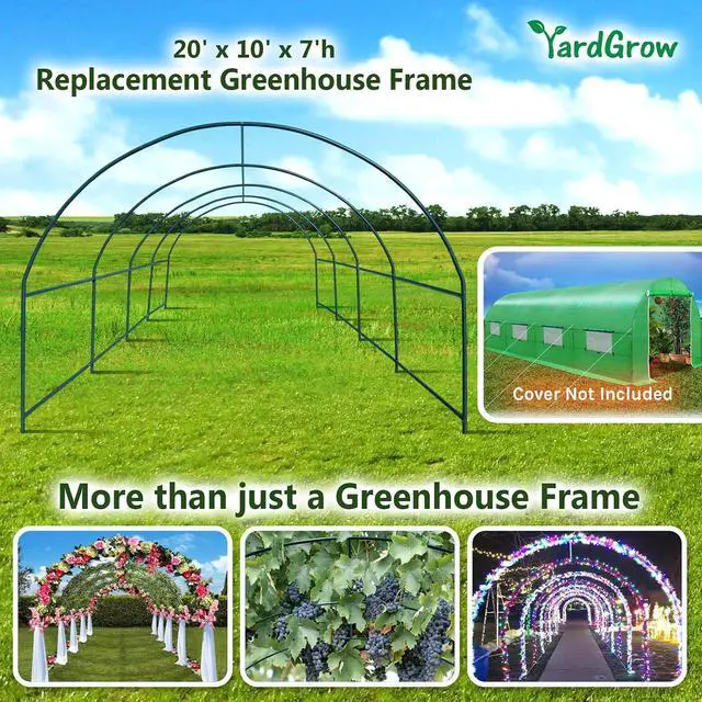 Alt view image 3 of 7 - YardGrow Greenhouse Frames for Larger Hot Garden House Support Arch Frame Climbing Plants/Flowers/Vegetables (20'x10'x7')