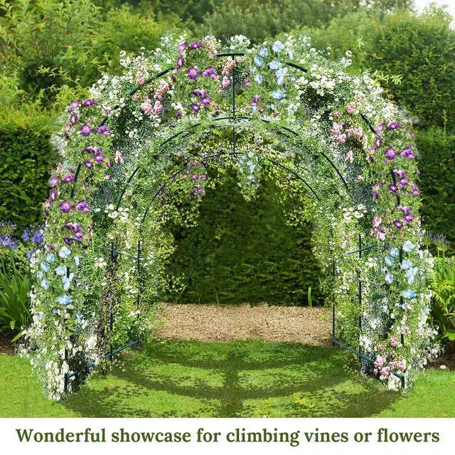 Alt view image 3 of 7 - YardGrow Garden Support Arch Frame Climbing Plant Arch Arbor Greenhouse Frame for Plants/Flowers/Vegetables Outdoor (6.5x7x7.2 FT)
