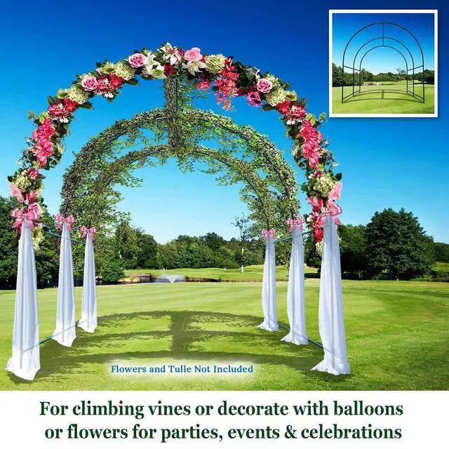 Alt view image 6 of 7 - YardGrow Garden Support Arch Frame Climbing Plant Arch Arbor Greenhouse Frame for Plants/Flowers/Vegetables Outdoor (6.5x7x7.2 FT)