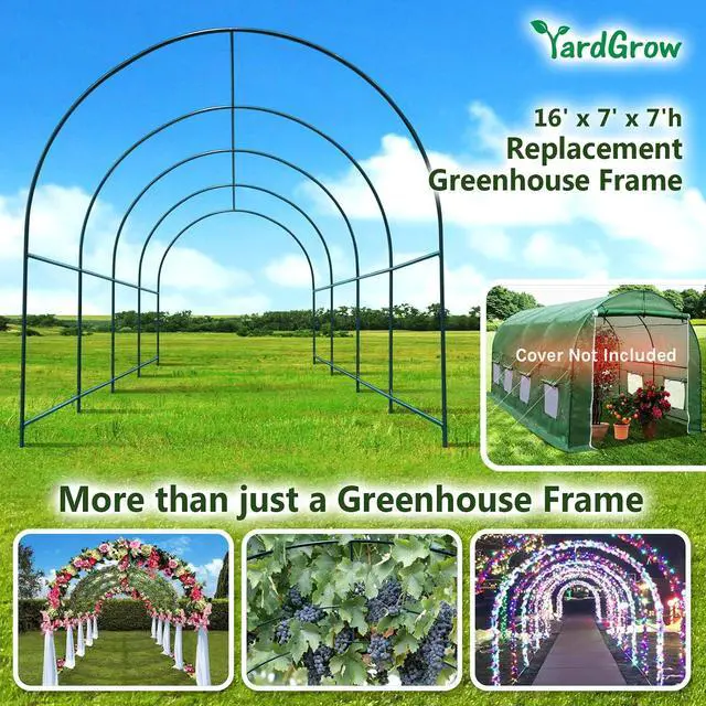 Alt view image 3 of 7 - YardGrow Greenhouse Frames for Larger Hot Garden House Support Arch Frame Climbing Plants/Flowers/Vegetables Outdoor (16x7x7 FT)