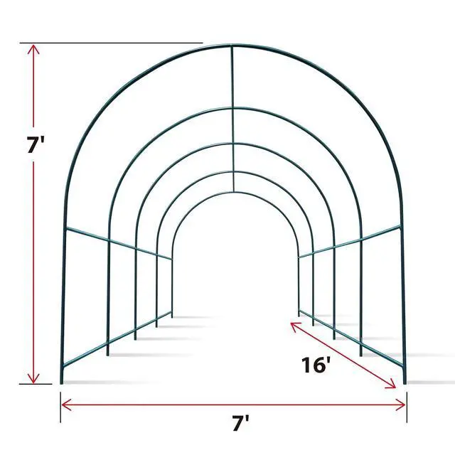 Alt view image 4 of 7 - YardGrow Greenhouse Frames for Larger Hot Garden House Support Arch Frame Climbing Plants/Flowers/Vegetables Outdoor (16x7x7 FT)