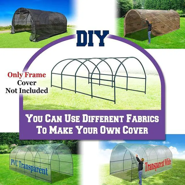 Alt view image 7 of 7 - YardGrow Greenhouse Frames for Larger Hot Garden House Support Arch Frame Climbing Plants/Flowers/Vegetables Outdoor (24.6x10x7 FT)