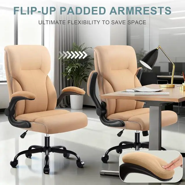 Alt view image 6 of 7 - AreShark Office Chair - Executive High Back Breathable Desk Chair with Lumbar Support - Ergonomic Leather Rolling Swivel Computer Chair with Rock Function for Working Studying Gaming Relaxing