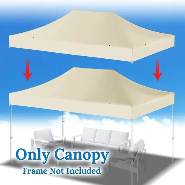 Alt view image 2 of 7 - YardGrow 10x15 FT Pop Up Canopy Top Canopy Tent Replacement Top Gazebo Tent Cover ONLY (Ecru)