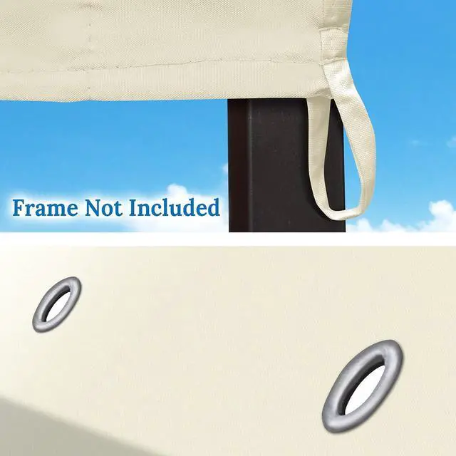 Alt view image 7 of 7 - YardGrow 10x15 FT Pop Up Canopy Top Canopy Tent Replacement Top Gazebo Tent Cover ONLY (Ecru)