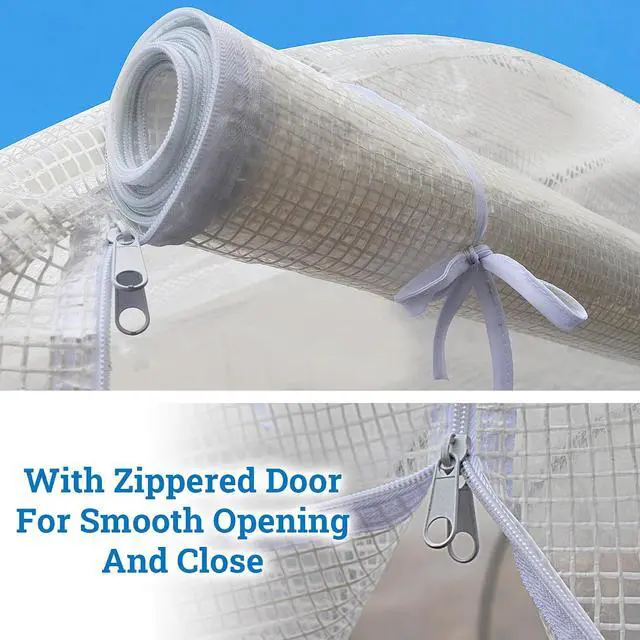 Alt view image 6 of 7 - YardGrow 2-Doors Replacement Greenhouse Cover for Larger Walk in Outdoor Yard Plant Gardening Hot House, Cover ONLY (24.6'x10'x7', White)