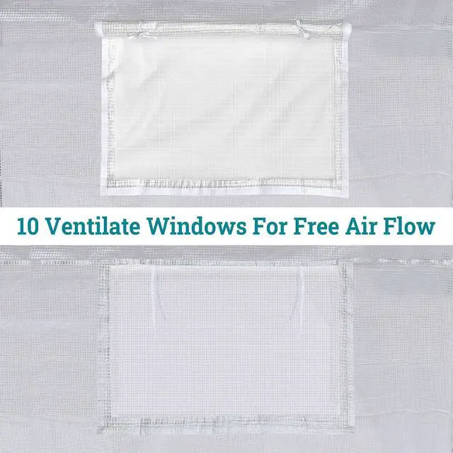 Alt view image 7 of 7 - YardGrow 2-Doors Replacement Greenhouse Cover for Larger Walk in Outdoor Yard Plant Gardening Hot House, Cover ONLY (24.6'x10'x7', White)