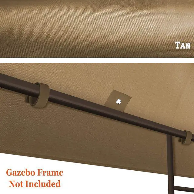 Alt view image 5 of 7 - YardGrow 10x10 FT Gazebo Replacement Canopy Top Cover 2-Tiered Upgraded Patio Sunshade UV Protection, Canopy Cover ONLY (Tan)