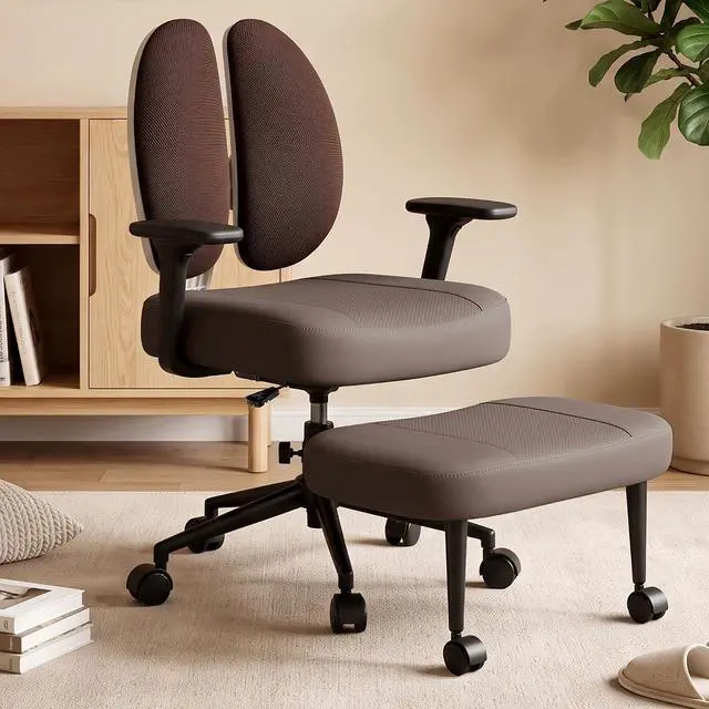 Main image of Criss Cross Office Chair - Ergonomic Cross Legged Office Chair with 3D Armrest &Dual Back Support - Wide Desk Chair with Stretchable Rotating Footrest for Yoga Kneeling Meditation Home Office
