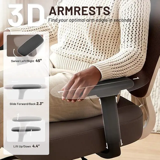 Alt view image 4 of 7 - Criss Cross Office Chair - Ergonomic Cross Legged Office Chair with 3D Armrest &Dual Back Support - Wide Desk Chair with Stretchable Rotating Footrest for Yoga Kneeling Meditation Home Office