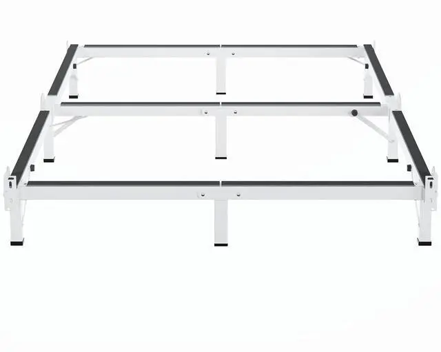 Main image of MAF Metal Bed Frame Full 8 Inches for Box Spring, 9-Legs Support Basics | Foldable Design, Tool-Free, Metal Bed Base, Headboard Attachable, Double Triangular Support, Easy Assembly, Noise Free, White