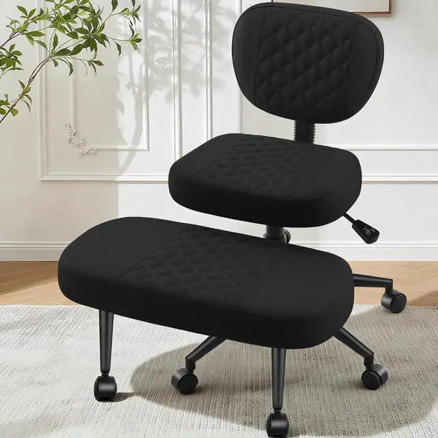 Main image of AreShark Cross Legged Office Chair with Wheels, Kneeling Meditation Wide Criss Cross Swivel Ergonomic Chair with Back Support&Adjustable Height, ADHD Stool with Rotating Footrest for Yoga Home Office