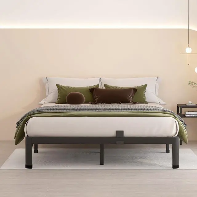 Alt view image 6 of 7 - MAF 10 Inch Full Size Metal Platform Bed Frame with Round Corner Legs | Mattress Slide Stopper, 3000 LBS Heavy Duty Steel Slats Support, Noise Free, No Box Spring Needed, Easy Assembly