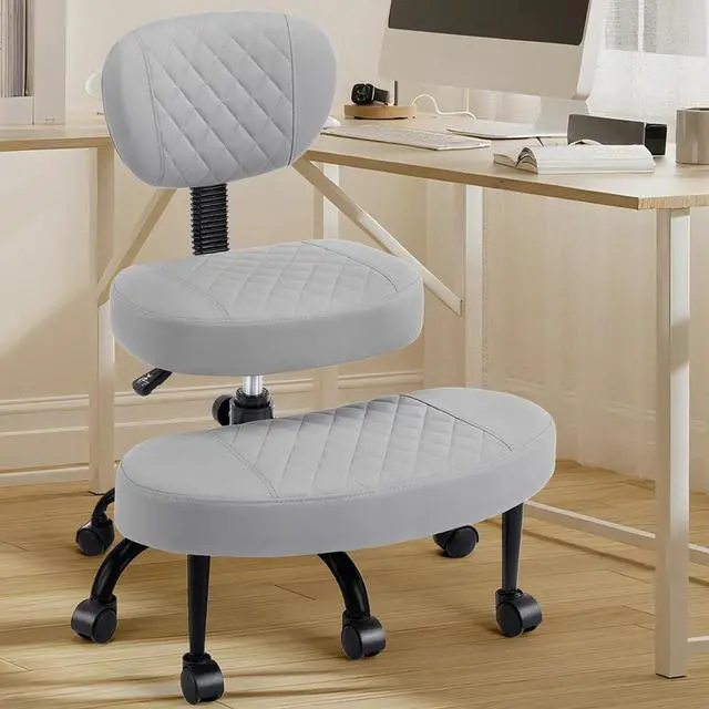 Main image of AreShark Cross Legged Office Chair with Wheels, Kneeling Meditation Wide Criss Cross Swivel Ergonomic Chair with Back Support&Adjustable Height, ADHD Stool with Rotating Footrest for Yoga Home Office