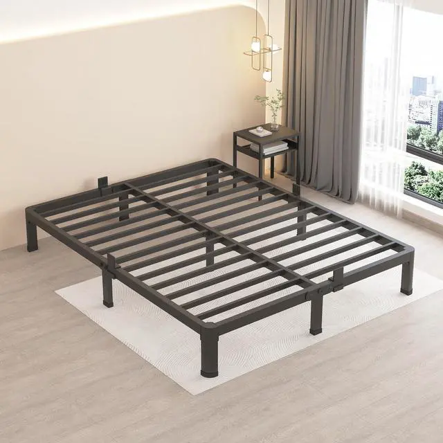 Main image of MAF 10 Inch King Metal Platform Bed Frame with Round Corner Legs | Mattress Slide Stopper, 3000 LBS Heavy Duty Steel Slats Support, Noise Free, No Box Spring Needed, Easy Assembly