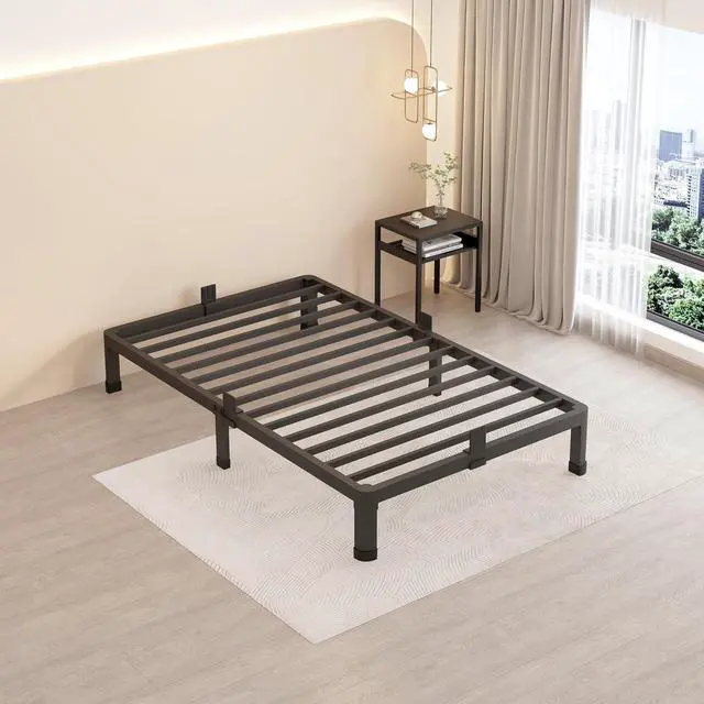 Main image of MAF 10 Inch Twin Size Metal Platform Bed Frame with Round Corner Legs | Mattress Slide Stopper, 3000 LBS Heavy Duty Steel Slats Support, Noise Free, No Box Spring Needed, Easy Assembly