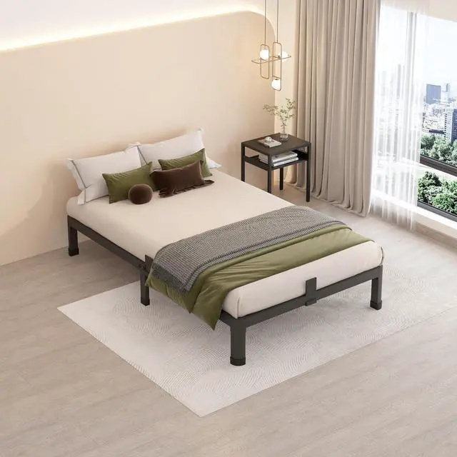 Alt view image 5 of 7 - MAF 10 Inch Twin Size Metal Platform Bed Frame with Round Corner Legs | Mattress Slide Stopper, 3000 LBS Heavy Duty Steel Slats Support, Noise Free, No Box Spring Needed, Easy Assembly