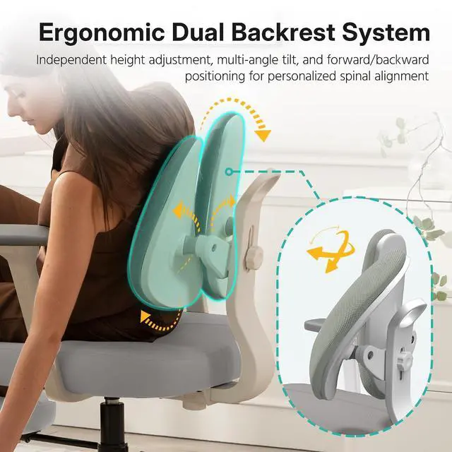 Alt view image 3 of 7 - AreShark Criss Cross Office Chair with Armrest Wheels & Stretchable Rotating Footrest, Ergonomic Cross Legged Swivel Chair with Back Support& Adjustable Height for Yoga Kneeling Meditation Home Office