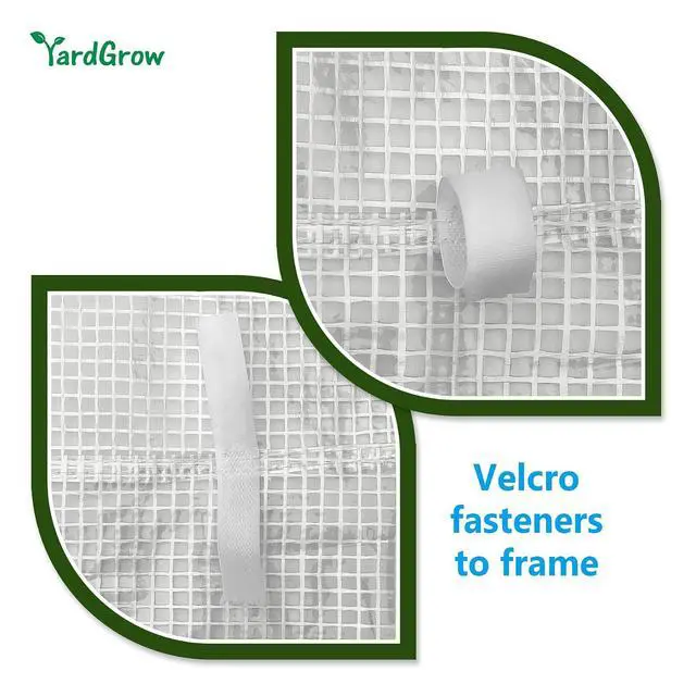 Alt view image 5 of 7 - YardGrow 2-Doors Replacement Greenhouse Cover for Larger Walk in Outdoor Yard Plant Gardening Hot House, Cover ONLY (12'x7'x7', White)