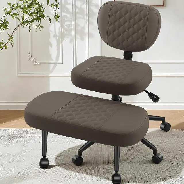 Main image of AreShark Cross Legged Office Chair with Wheels, Kneeling Meditation Wide Criss Cross Swivel Ergonomic Chair with Back Support&Adjustable Height, ADHD Stool with Rotating Footrest for Yoga Home Office