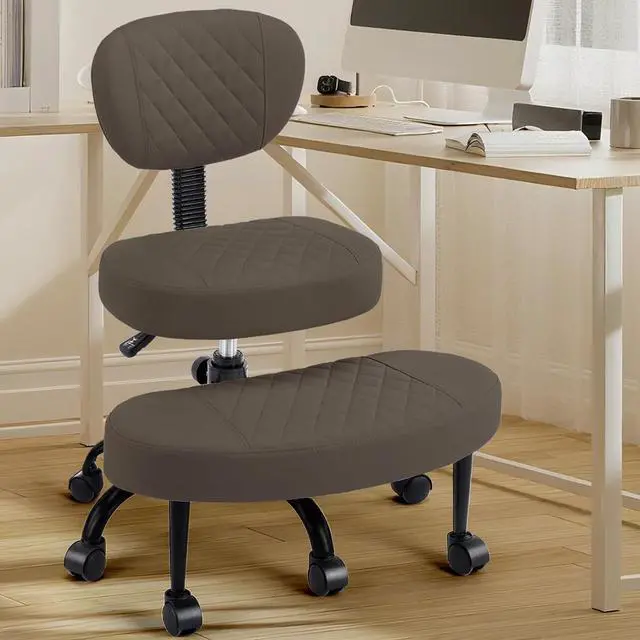 Main image of AreShark Cross Legged Office Chair with Wheels, Kneeling Meditation Wide Criss Cross Swivel Ergonomic Chair with Back Support&Adjustable Height, ADHD Stool with Rotating Footrest for Yoga Home Office