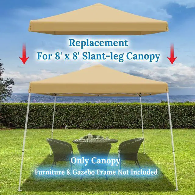 Alt view image 2 of 7 - YardGrow 8x8ft Canopy Replacement Top Cover for Pop UP Tent Slant Leg Frame, Beige