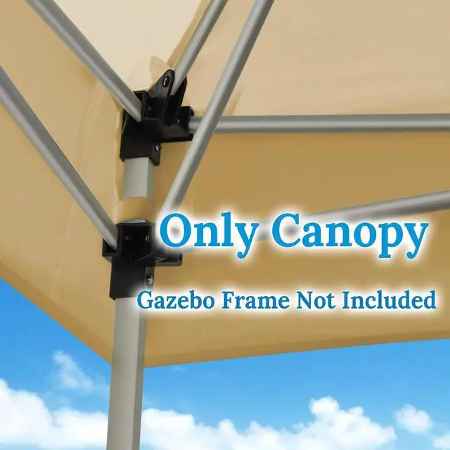 Alt view image 6 of 7 - YardGrow 8x8ft Canopy Replacement Top Cover for Pop UP Tent Slant Leg Frame, Beige