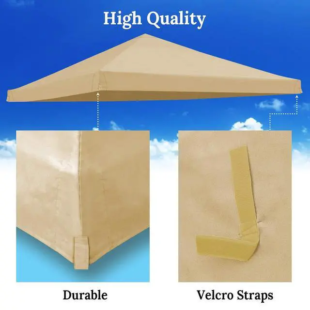 Alt view image 7 of 7 - YardGrow 8x8ft Canopy Replacement Top Cover for Pop UP Tent Slant Leg Frame, Beige